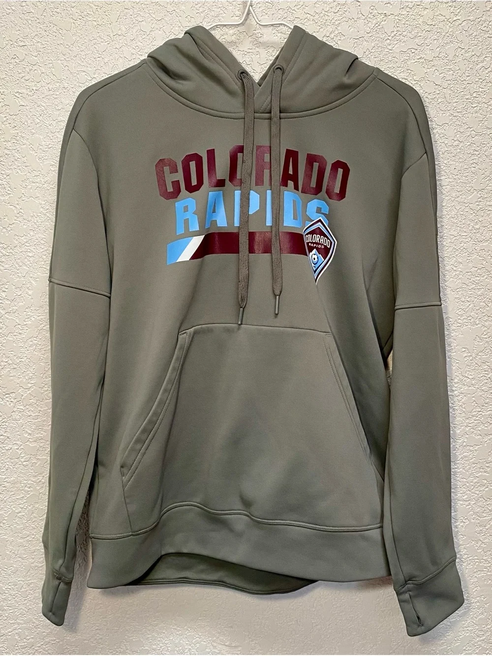 Adidas Colorado Rapids Hoodie Men’s Small Grey MLS Soccer Pullover Sweatshirt